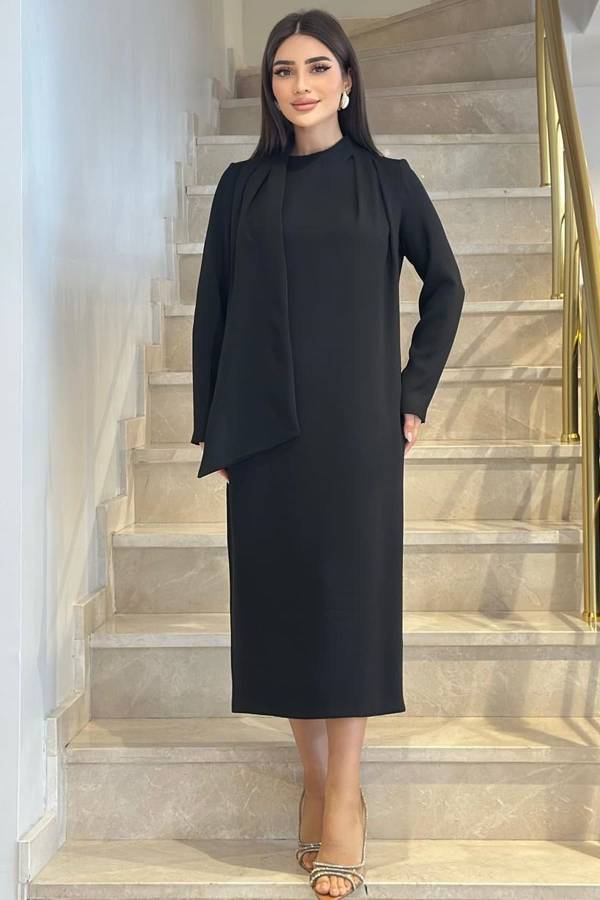 Fever - Fular detaylı midi elbise (1)