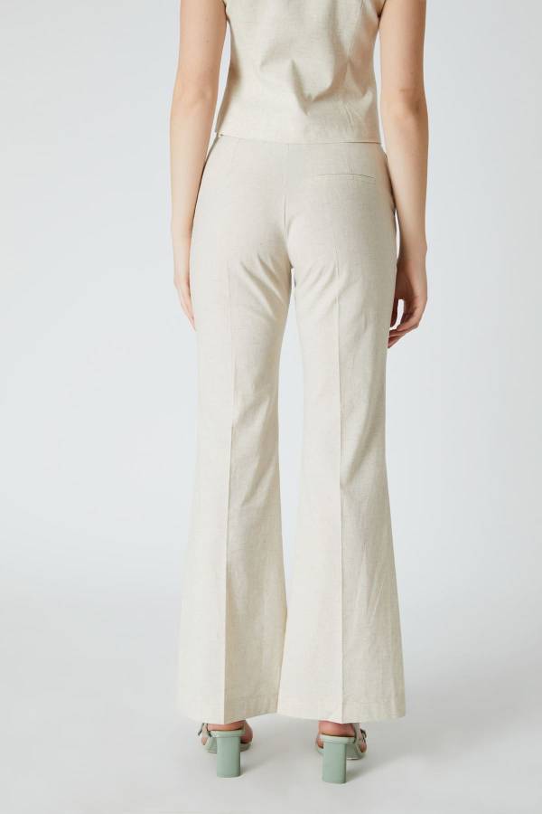 Geniş paçalı keten pantolon