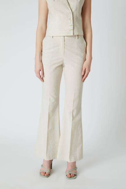 Fever - Geniş paçalı keten pantolon