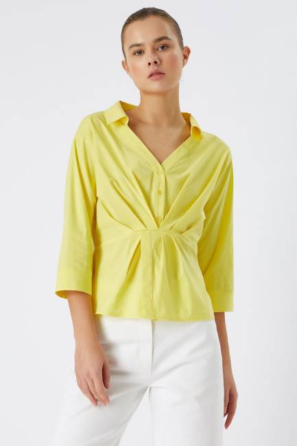 Fever - Geniş yakalı poplin gömlek