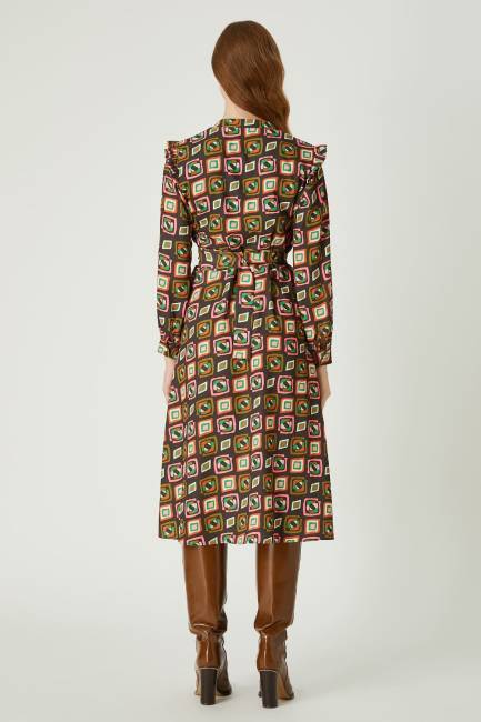 Grafik desenli elbise - Thumbnail