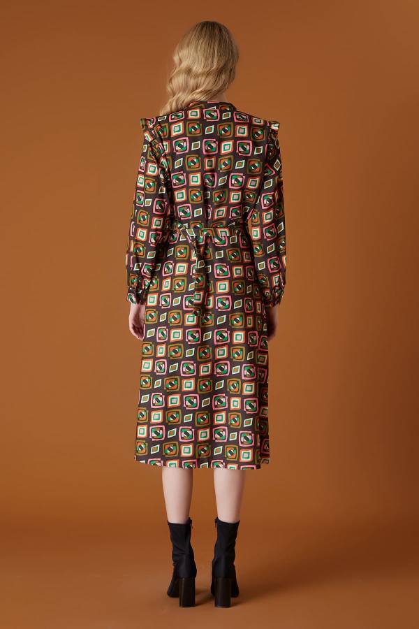 Grafik desenli elbise