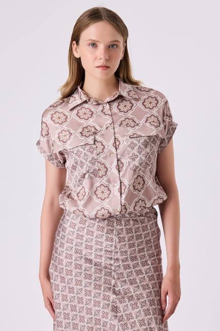 Fever - Grafik desenli floş gömlek