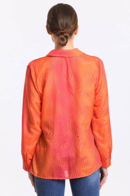 Grafik desenli gömlek - Thumbnail