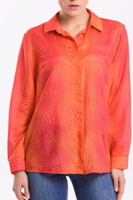 Grafik desenli gömlek - Thumbnail