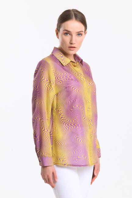 Grafik desenli gömlek - Thumbnail