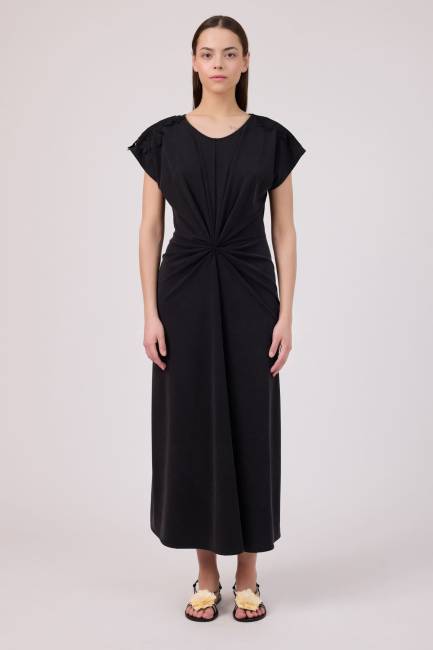 Güpür detaylı örme elbise - Thumbnail