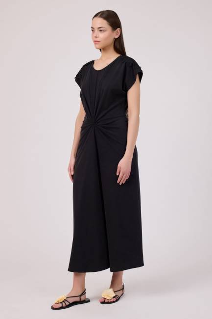 Güpür detaylı örme elbise - Thumbnail