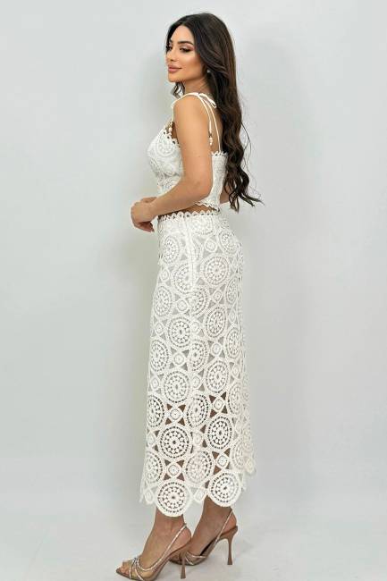 Güpürlü dizaltı etek - Thumbnail