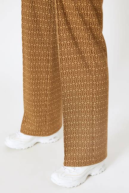 Jakar desenli örme pantolon - Thumbnail