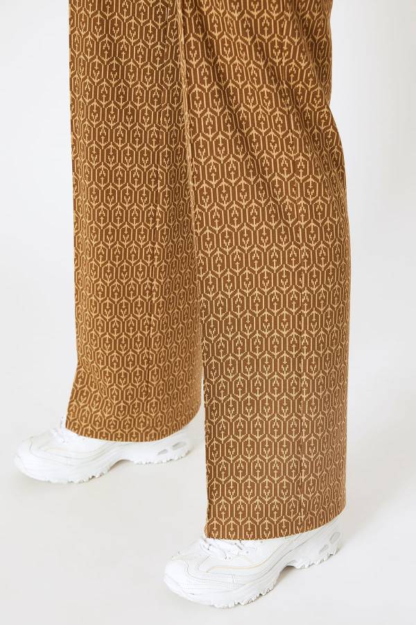 Jakar desenli örme pantolon