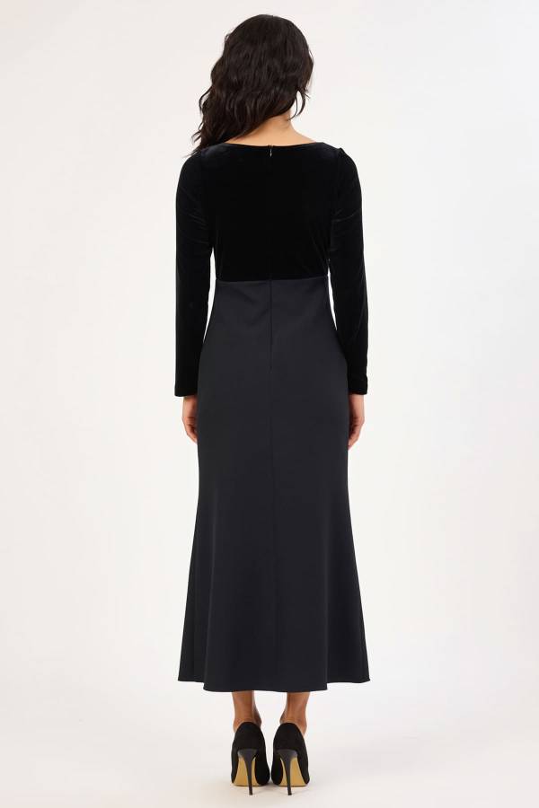 Fever - Kadife detaylı likralı elbise (1)