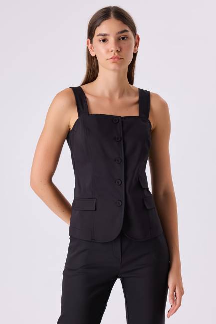 Fever - Kalın askılı düğmeli yelek (1)