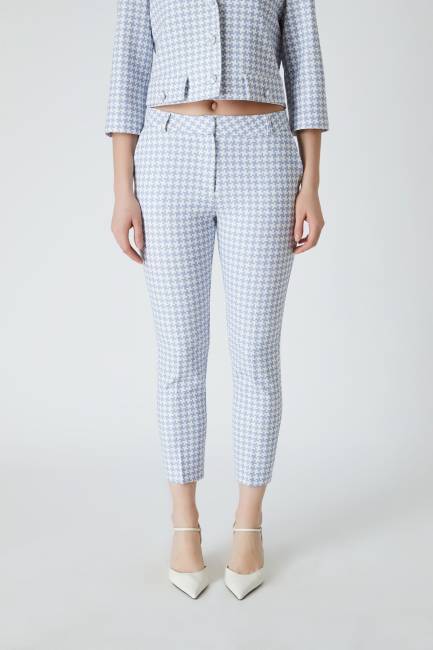 Fever - Kazayağı desenli fit pantolon (1)