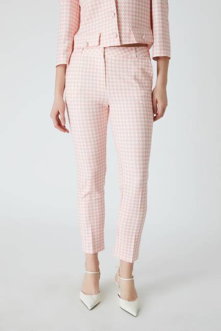 Fever - Kazayağı desenli fit pantolon