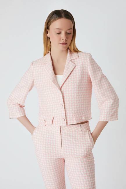 Fever - Kazayağı desenli kısa ceket