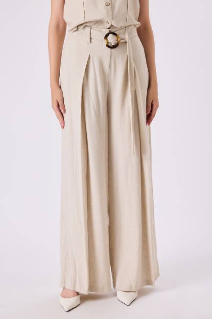 Fever - Kemerli keten pantolon (1)