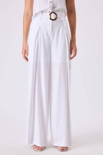 Fever - Kemerli keten pantolon