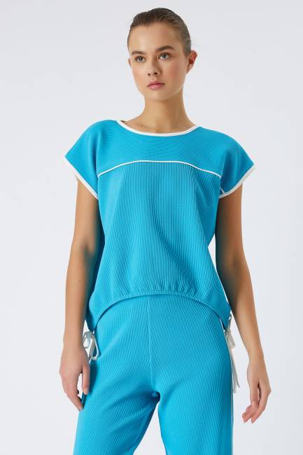 Fever - Kontrast biyeli örme bluz