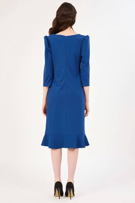 Likralı krep örme elbise - Thumbnail