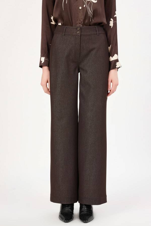 Likralı palazzo denim pantolon