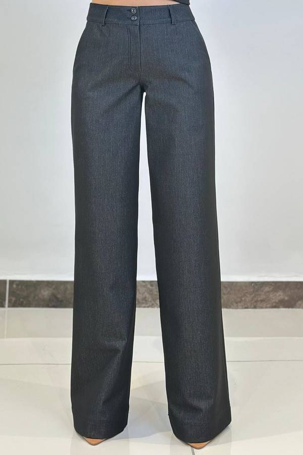 Likralı palazzo denim pantolon