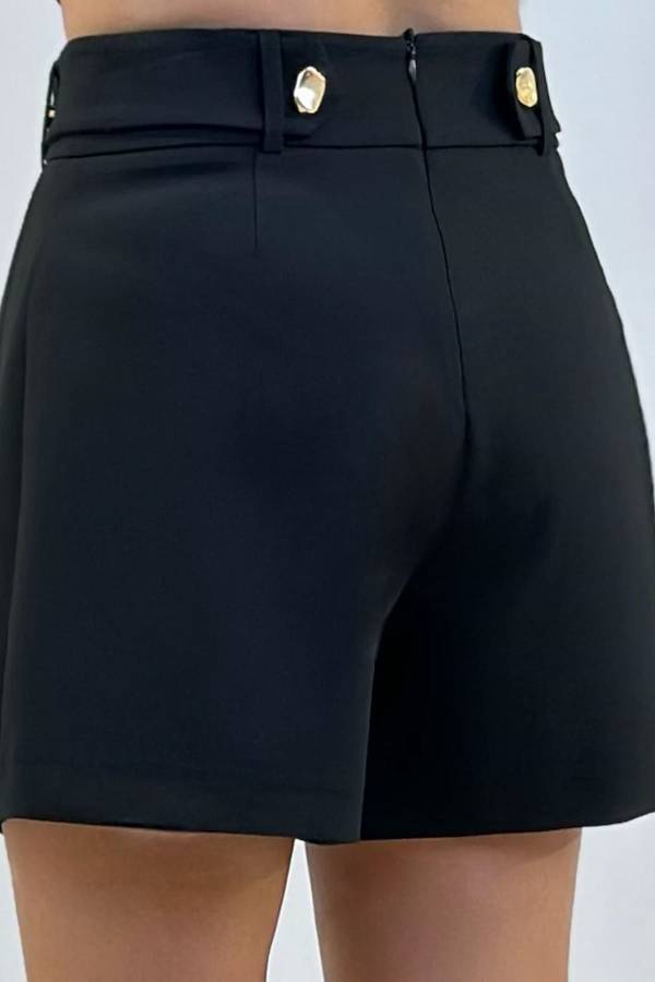 Likralı pileli şort etek