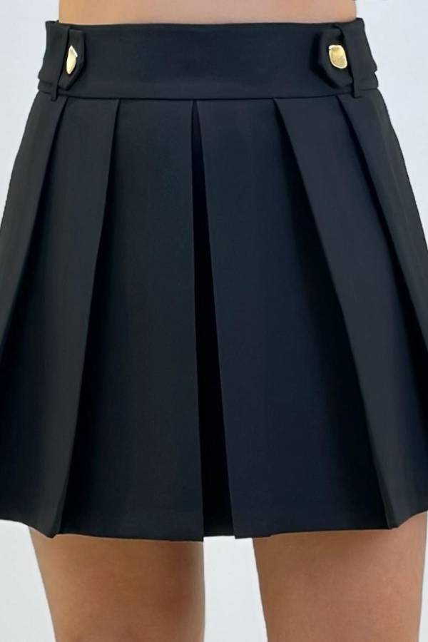 Fever - Likralı pileli şort etek (1)