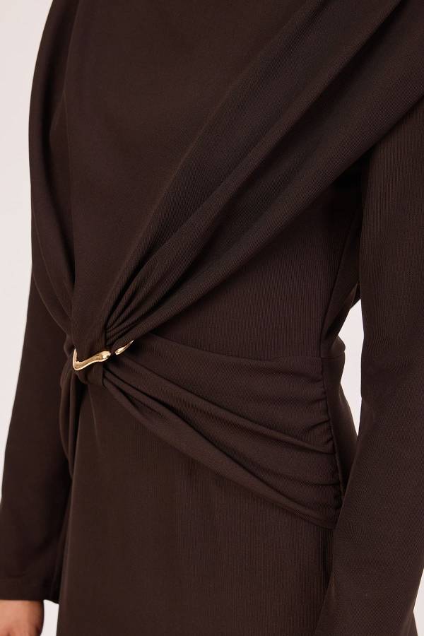 Metal tokalı likralı örme elbise Metal tokalı likralı örme elbise