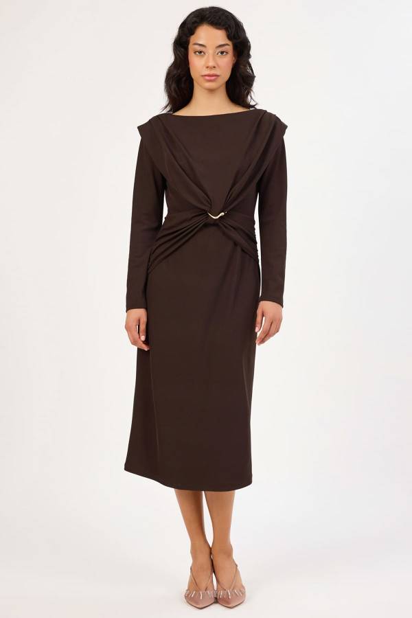 Metal tokalı likralı örme elbise Metal tokalı likralı örme elbise