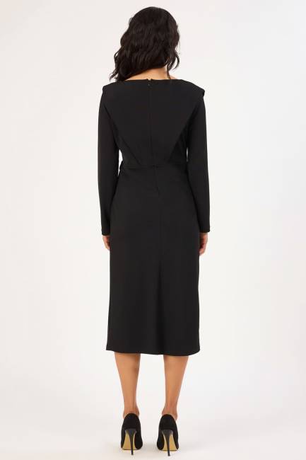 Metal tokalı likralı örme elbise - Thumbnail