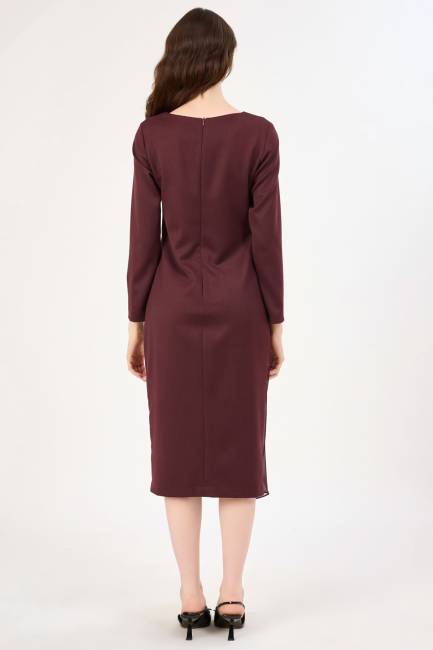 Minimal toka detaylı çift parça kombinli elbise - Thumbnail