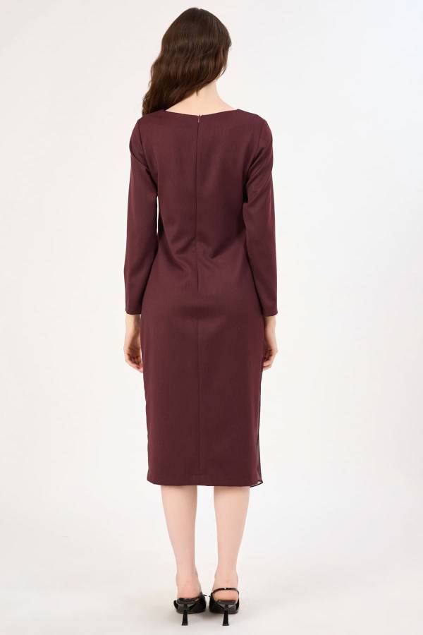 Minimal toka detaylı çift parça kombinli elbise