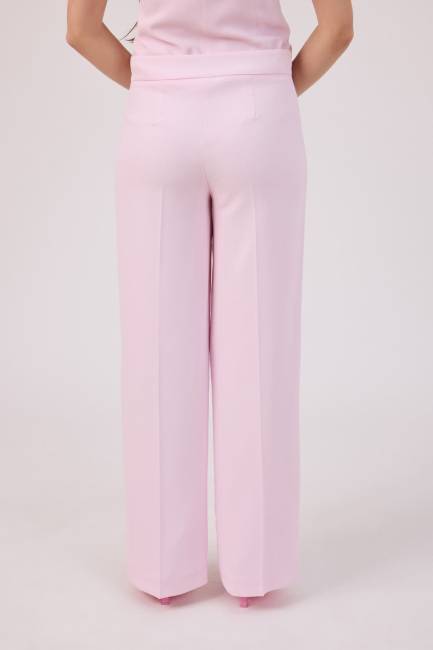 Nervür dikişli krep pantolon - Thumbnail