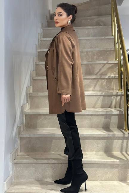 Fever - Önü deri arkası örme siyah pantolon (1)