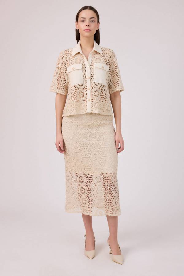 Pamuk dantel gömlek