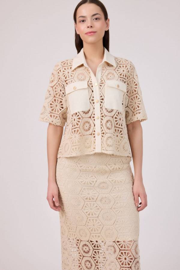Pamuk dantel gömlek