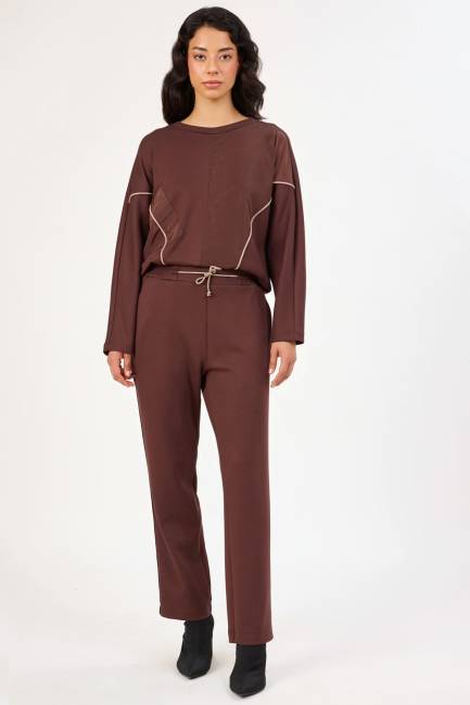 Fever - Parlak bağcıklı likralı örme pantolon Fever - Parlak bağcıklı likralı örme pantolon