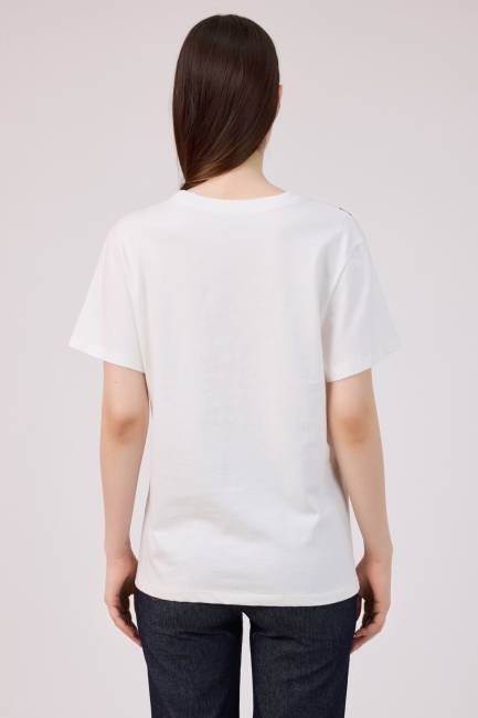 Parlak bant detaylı örme bluz - Thumbnail