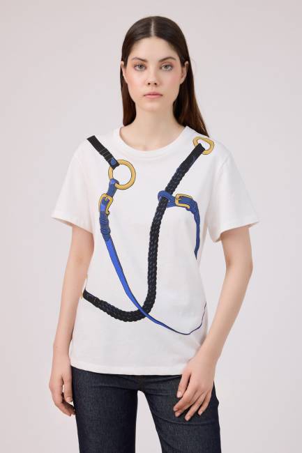 Parlak bant detaylı örme bluz - Thumbnail