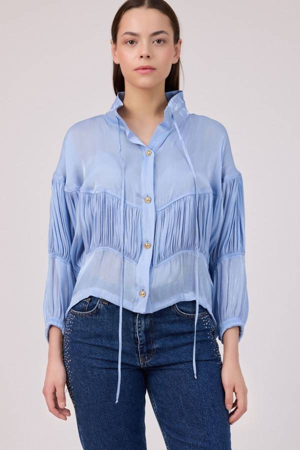 Fever - Parlak iplikli organze büzgü detaylı kap