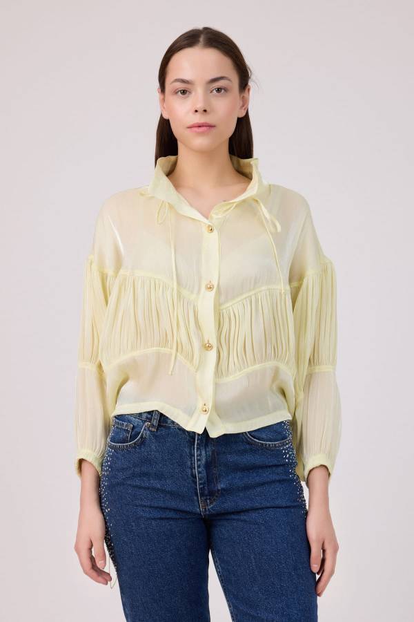 Fever - Parlak iplikli organze büzgü detaylı kap (1)