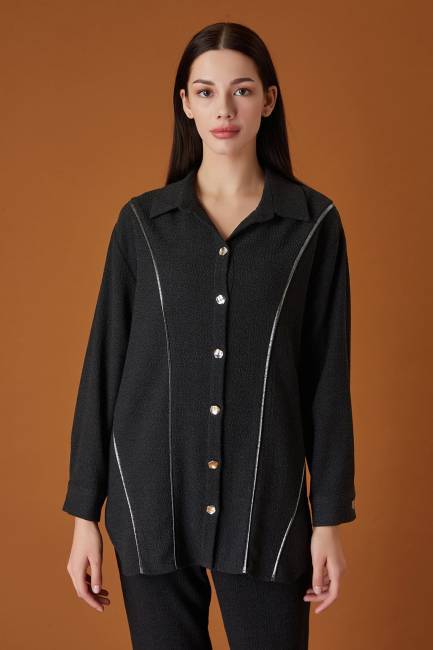 Fever - Parlak şerit detaylı gömlek