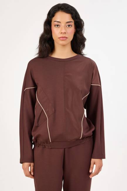 Fever - Parlak şerit detaylı likralı bluz (1) Fever - Parlak şerit detaylı likralı bluz (1)