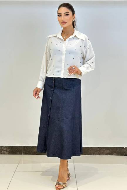 Fever - Parlak taşlı dökümlü gömlek (1)