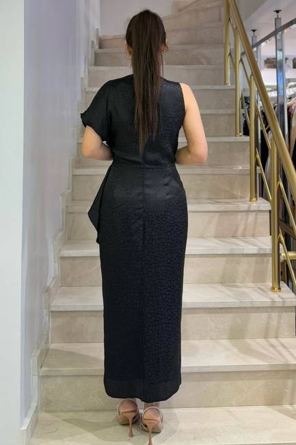 Fever - Pelerin kollu desenli elbise (1)