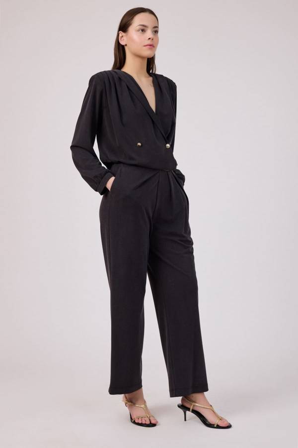 Pile detaylı tencel örme pantolon