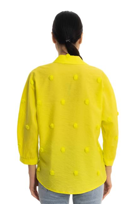 Ponpon jakarlı gömlek - Thumbnail