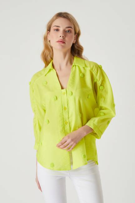 Fever - Ponpon jakarlı gömlek