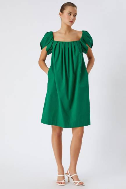 Fever - Poplin kare yaka elbise (1)